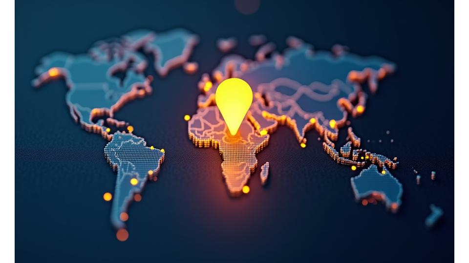 Pinpoint on a global map, representing strategic market entry and international business expansion